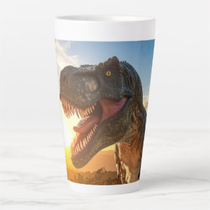 Caneca De Café Latte design T-Rex Rugido