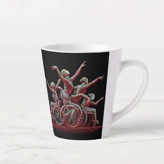 Caneca De Café Latte Design vermelho e preto 12 oz