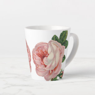 Caneca De Café Latte Design Vintage Rosa Rosa