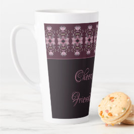 Caneca De Café Latte Designer Elegante Estilado Com Plum Purple