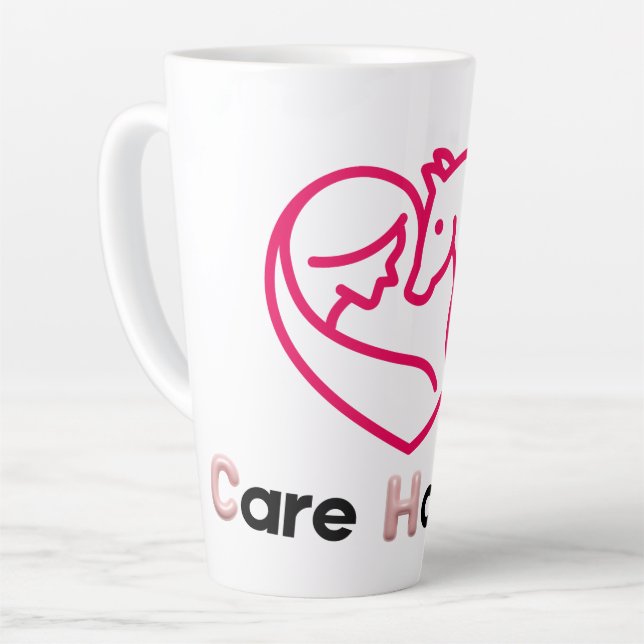 Caneca De Café Latte Designs do Dia Nacional de Proteção contra Cavalos (Ângulo esquerdo)