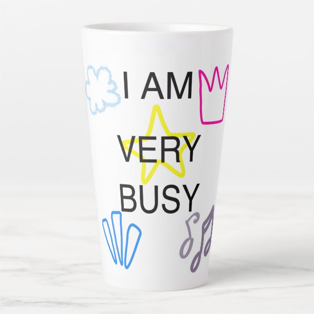 Caneca De Café Latte Designs Únicos Estou Muito Ocupado (Frente)