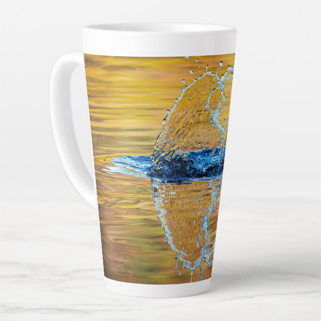 Caneca De Café Latte Despejo na noite de outono (Ângulo esquerdo)