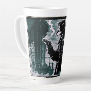 Caneca De Café Latte Detetive Urbano Cidade Áspera Estilo Vintage 1940s