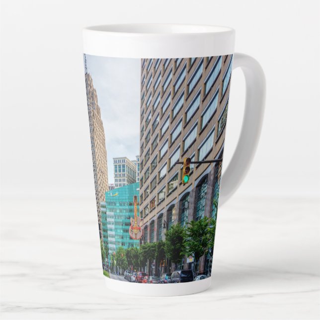 Caneca De Café Latte Detroit do centro (Ângulo direito)