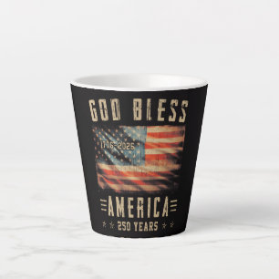 Caneca De Café Latte Deus Abençoe a América 250 Anos 1776-2026
