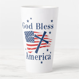 Caneca De Café Latte Deus abençoe América EUA Flag