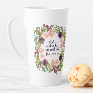 Caneca De Café Latte Deus da Bíblia Cristã está dentro dela