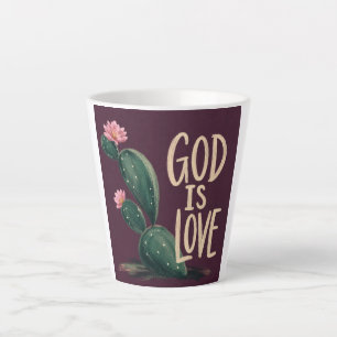 Caneca De Café Latte DEUS É AMOR Presente de Encorajamento Cristão