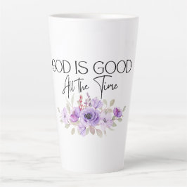 Caneca De Café Latte Deus é bom o tempo todo.