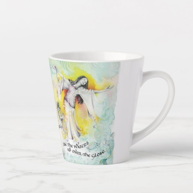 Caneca De Café Latte "Deus Esperançoso/Seamstress" Latte Mug (Direita)