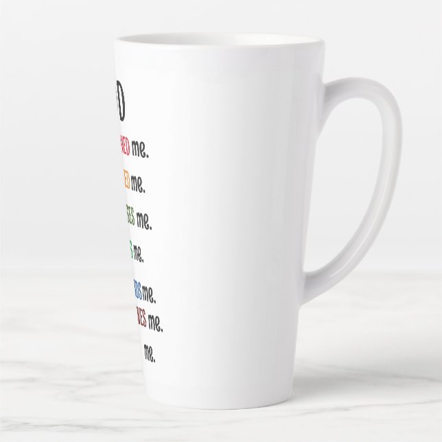 Caneca De Café Latte "DEUS ME CONCEBEU" Latte Mug (Direita)