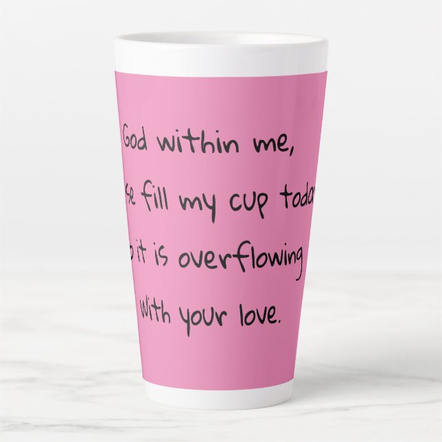 Caneca De Café Latte Deus Preencha Minha Taça (Frente)