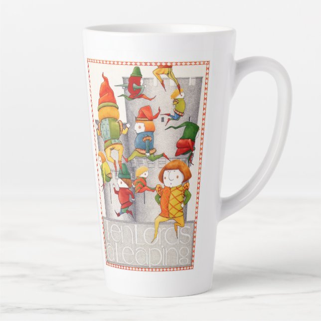 Caneca De Café Latte DEZ LORDES SALTANDO Caneca de Latte Alta (Direita)