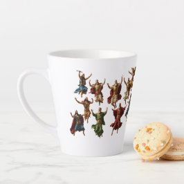 Caneca De Café Latte Dez Lordes Saltando O Vetor Dos Dez Mandamentos