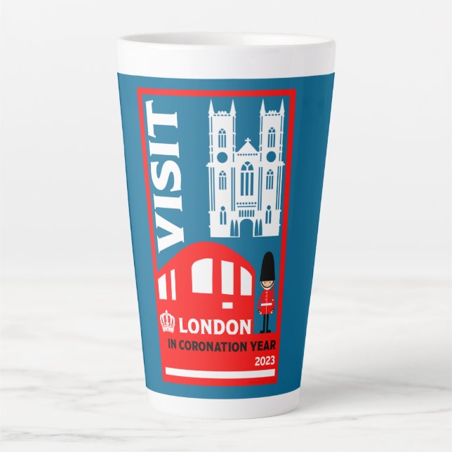 Caneca De Café Latte Dia da Coronação Real maio de 2023 (Frente)
