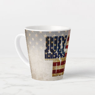 Caneca De Café Latte Dia da Independência de 4 de Julho Projeto de Band