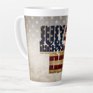 Caneca De Café Latte Dia da Independência de 4 de Julho Projeto de Band