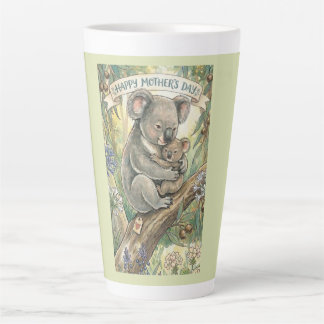 Caneca De Café Latte Dia das Mães Coala com o Joey