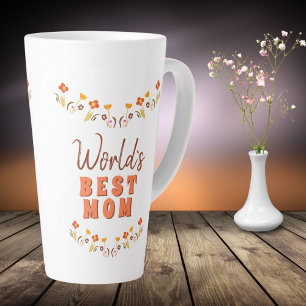 Caneca De Café Latte Dia das Mães Flores Florais do Mundo