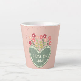 Caneca De Café Latte Dia das Mães, Flores no amor, Elegante, Simples 