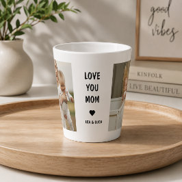 Caneca De Café Latte Dia das Mães Personalizado Moderno – Amo Você Mamã