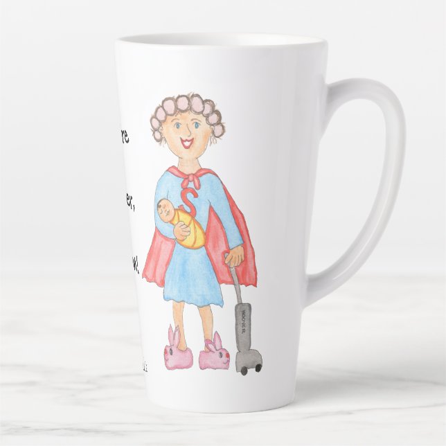 Caneca De Café Latte Dia das Mães Super Mãe (Direita)