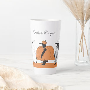 Caneca De Café Latte Dia de as Bruxas engraçado Pumpkin Pinguim