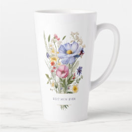Caneca De Café Latte Dia de as mães de Buquê de Jardim Inglês da Melhor
