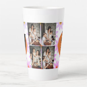 Caneca De Café Latte Dia de as mães personalizado, presente floral de c