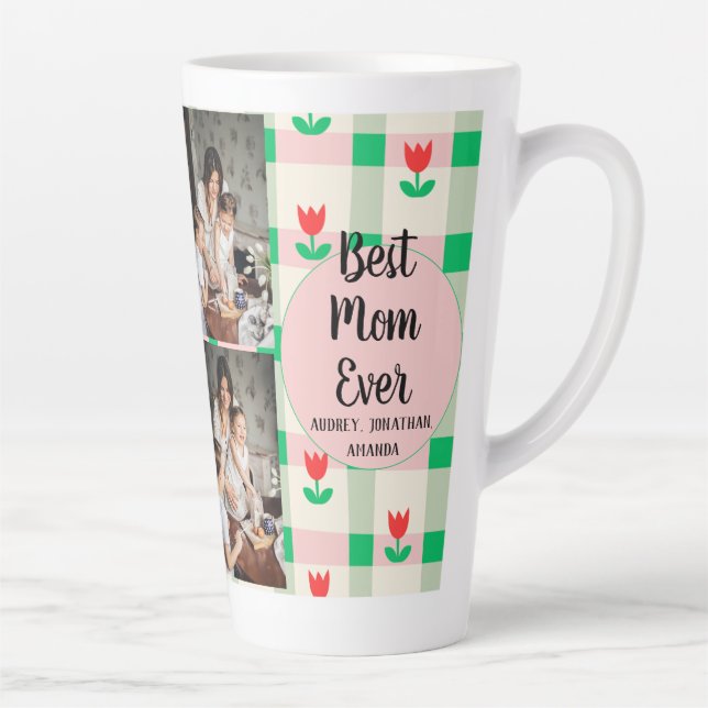 Caneca De Café Latte Dia de as mães personalizado, presente floral de c (Direita)