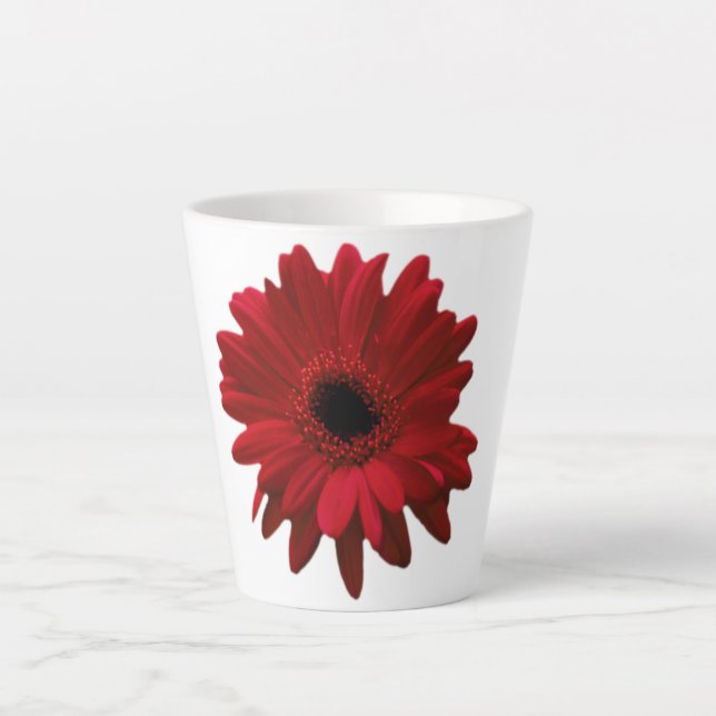 Caneca De Café Latte Dia de as mães Red Gerbera Daisy (Frente)