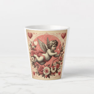 Caneca De Café Latte Dia de os namorados Clássico/Vintage/Cupido Retroa