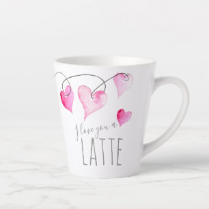 Caneca De Café Latte Dia de os namorados De Café Lover Dotado Coração