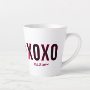 Caneca De Café Latte Dia de os namorados Simples Xoxo Workout Cut