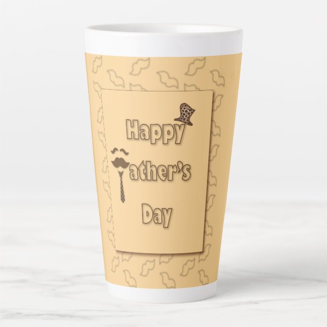 Caneca De Café Latte Dia de os pais Feliz (Frente)