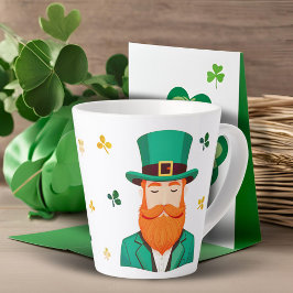 Caneca De Café Latte Dia de Patrick do Leprechaun Clover Shamrock