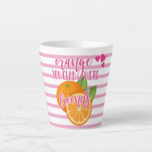 Caneca De Café Latte Dia dos Namorados cor de laranja você está feliz p