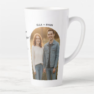 Caneca De Café Latte Dia dos Namorados Personalizado com Nome e Foto do