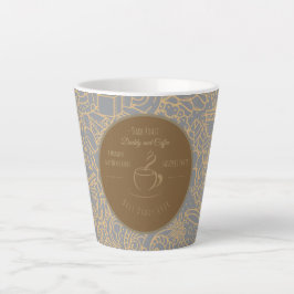Caneca De Café Latte Dia dos Pais, Papai e Café, Melhor Papai do Mundo 