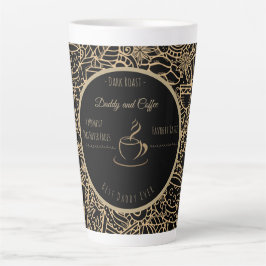 Caneca De Café Latte Dia dos Pais, Papai e Café, Melhor Papai do Mundo 
