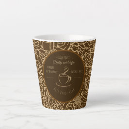 Caneca De Café Latte Dia dos Pais, Papai e Café, Melhor Papai do Mundo