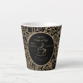 Caneca De Café Latte Dia dos Pais, Papai e Café, Melhor Papai do Mundo 
