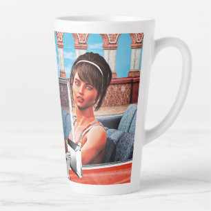 Caneca De Café Latte Dia Ensolarado