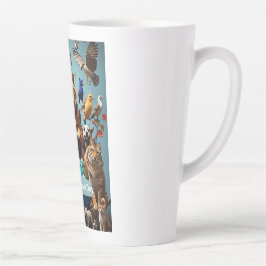 Caneca De Café Latte Dia Mundial dos Animais