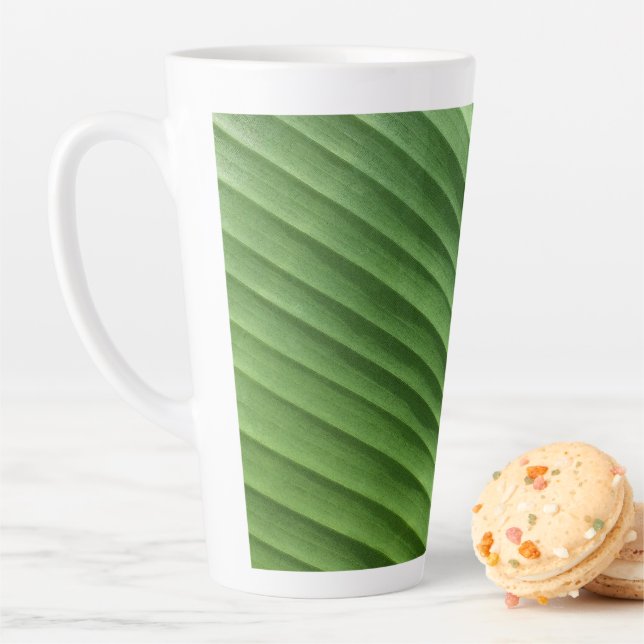 Caneca De Café Latte Diagonal Verde Folha (In Situ)