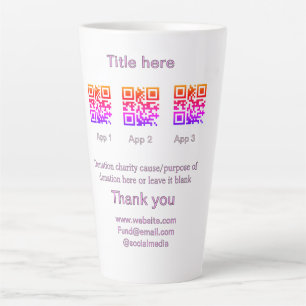 Caneca De Café Latte Dica de coleta de doações jar adicione seu nome q