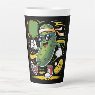 Caneca De Café Latte Dill Pickle Jogando Pickleball