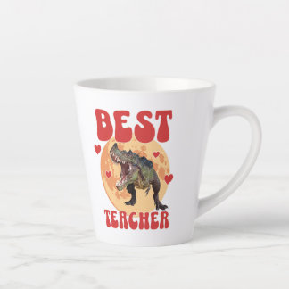 Caneca De Café Latte Dinosauro Engraçado Dino Melhor Professor
