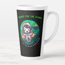 CANECA DE CAFÉ LATTE DISPARE PARA AS ESTRELAS, ASTRONAUTA